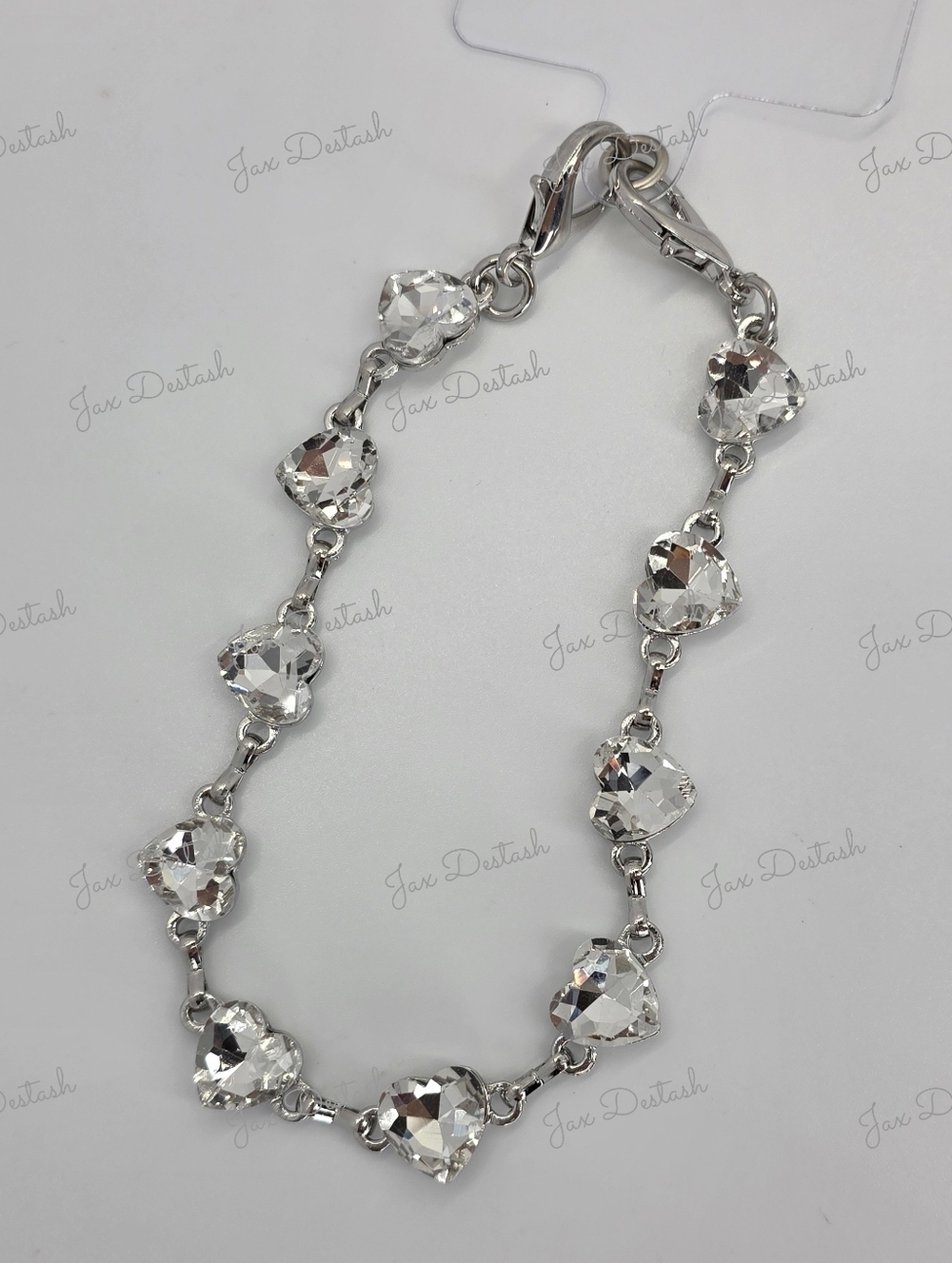 Silver Crystal Heart Phone/Purse/Key Lanyard CH4365